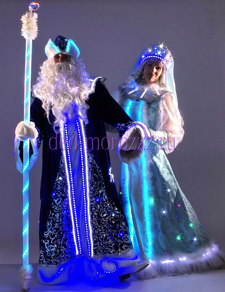 Дед Мороз и Снегурочка с диодным шоу