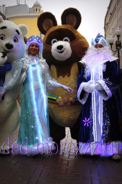 Дед Мороз и Снегурочка с диодным шоу