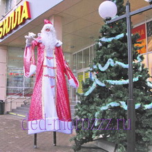 Дед Мороз и Снегурочка на ходулях